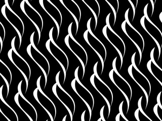 Geometric oriental seamless textile pattern textile border decoration. Black and white ornament.