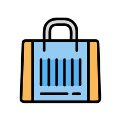 Colorful shopping bag icon illustration on black background