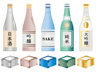 日本酒■一升瓶と酒枡のセット■酒	
