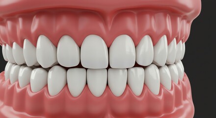 Obraz premium Dentures with White Teeth Prosthetics