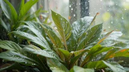 Keeping calatheas hydrated with soft water and frequent misting for humidity