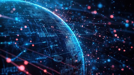 Global Network  Digital World  Data Connections  Abstract Technology