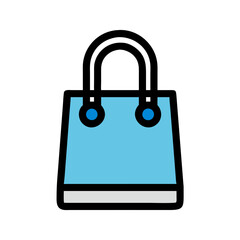 Flat design icon of a shopping bag on black