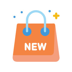 Modern icon of a shopping bag with 'NEW' text
