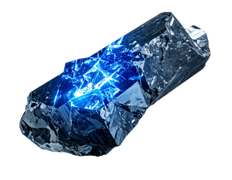 Glowing Blue Energy Within Dark Gray Stone