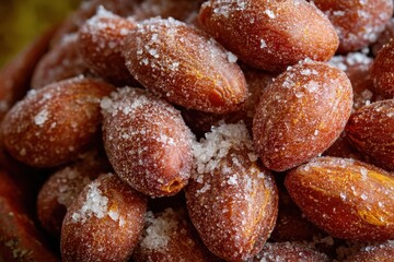 Fototapeta premium Detailed view of salt coated seedless tamarind for preservation