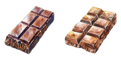 chocolate bar watercolor vector illustration