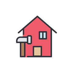 Illustration Of A House Hit By A Hammer Revealing Issues Or Defects