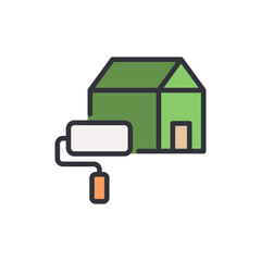 Vibrant Home Improvement Icon With Painter's Roller For Renovation Projects