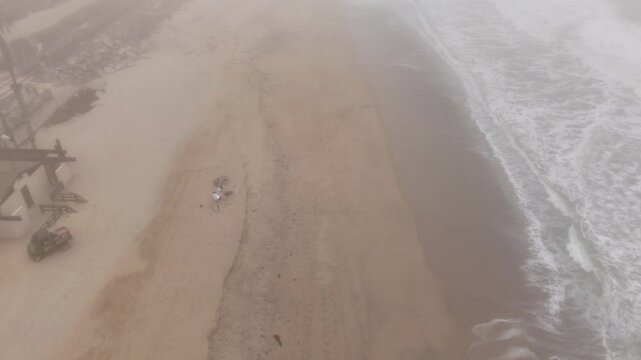beach in San Clemente during the overcast morning weather