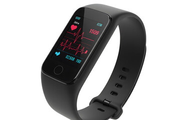 Modern fitness tracker with heart rate data