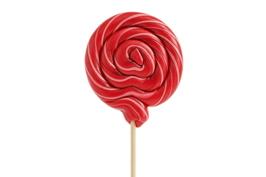 red lollipop isolated on transparent background