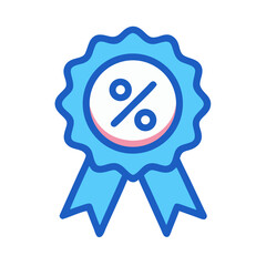 Sale badge with percentage symbol on black background
