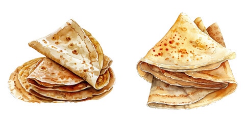 crepes watercolor vector illustration