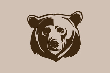 simple bear head silhouette illustration