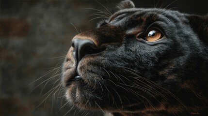 Majestic Black Panther: A Close-Up Portrait in Dark Hues