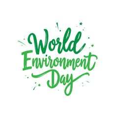 Celebration of global ecosystem awareness shown in a vibrant green lettering