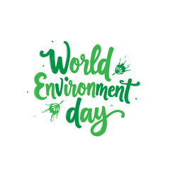 Calligraphic green lettering illustration for celebrating world environment day