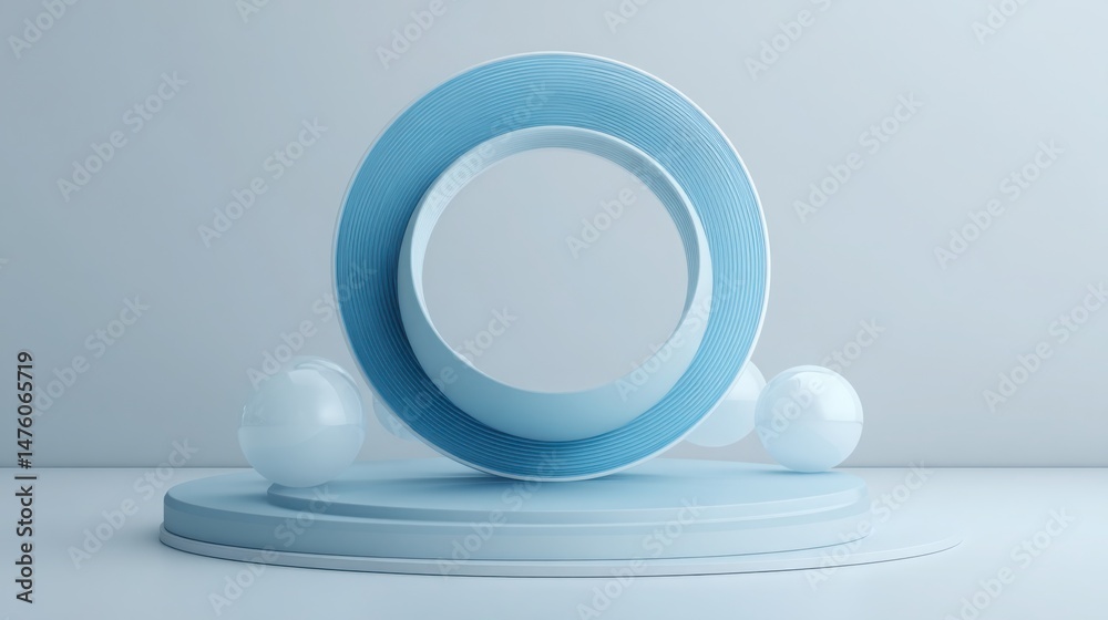 Poster blue and white object symbolizing trust signal layer and belief reinforcement systems in conceptual 