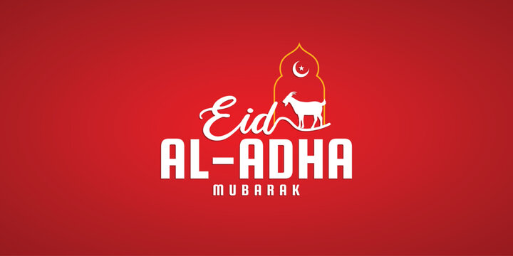Eid al-Adha Sacrifice and Faith Celebration creative logo name typography design poster benner web post islamic festival vector illustration template 