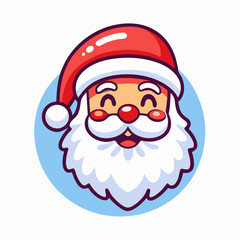 Cute Cartoon Santa Claus Head for Christmas