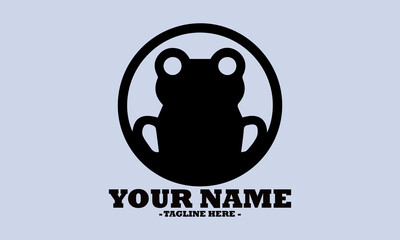 frog simple vector. vector line art frog on a white background and frog logo design
