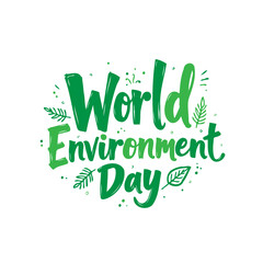 Fototapeta premium Lush typography celebrating World Environment Day with verdant lettering