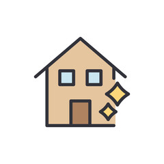 Clean Home Symbol With Sparkling Elements Depicting Freshness And Hygiene