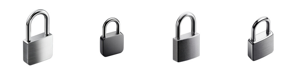 Various Sizes of Metal Padlocks - Perfect for Security Themes, Digital Design, or Illustrations on Safety and Protection