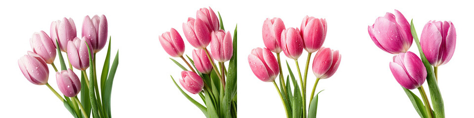Fototapeta premium Beautiful Pink Tulips in Various Shades - Perfect for Floral Arrangements, Wedding Decor, or Spring Celebrations