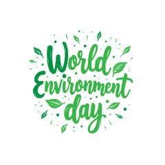 Obraz premium Celebratory World Environment Day illustration with foliage accentuations and typography