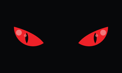 Dark background with glowing red animal eyes, creating a mysterious and intimidating effect. Ideal for horror, Halloween, fantasy, or predator-themed designs.