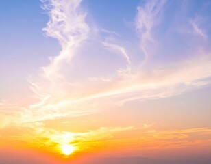 A vibrant blue sky stretches overhead, dotted with fluffy white clouds, creating a serene backdrop that evokes a sense of calm and tranquility.