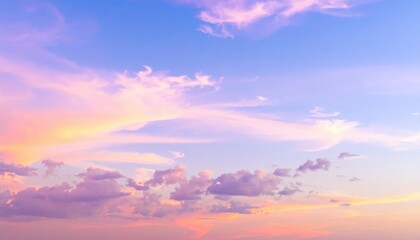 Fototapeta premium A vibrant blue sky stretches overhead, dotted with fluffy white clouds, creating a serene and uplifting atmosphere that invites relaxation and wonder.