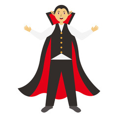 Halloween Dracula Character. Vector Illustration in Cartoon Style.