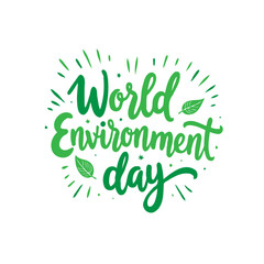 Lush Calligraphy Celebrating World Environment Day with Natural Green Tones
