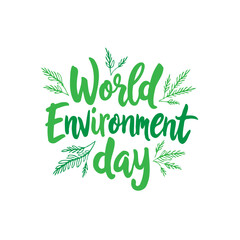 Vibrant calligraphy illustration for world environment day celebration concept