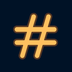 Fototapeta premium Hashtag symbol representing social networks and communications on a dark background