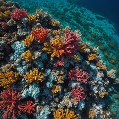 Fototapeta premium Drone Captures Vibrant Reef Patterns