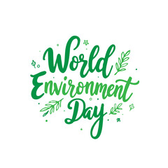 World Environment Day Typography Illustration Promoting Ecological Awareness