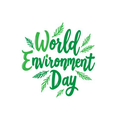 Lush Typography Celebrating World Environment Day with Botanical Accents