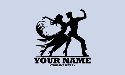 modern couple dancing in harmony. A stylish vector illustration perfect for romantic themes, dance events vector logo icon and couple dancing vector logo isolated on white background