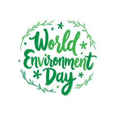 Celebrating global ecology: Artistic lettering for World Environment Day concept