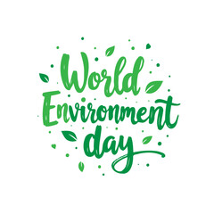 Vibrant lettering illustration celebrating world environment day eco-conscious theme