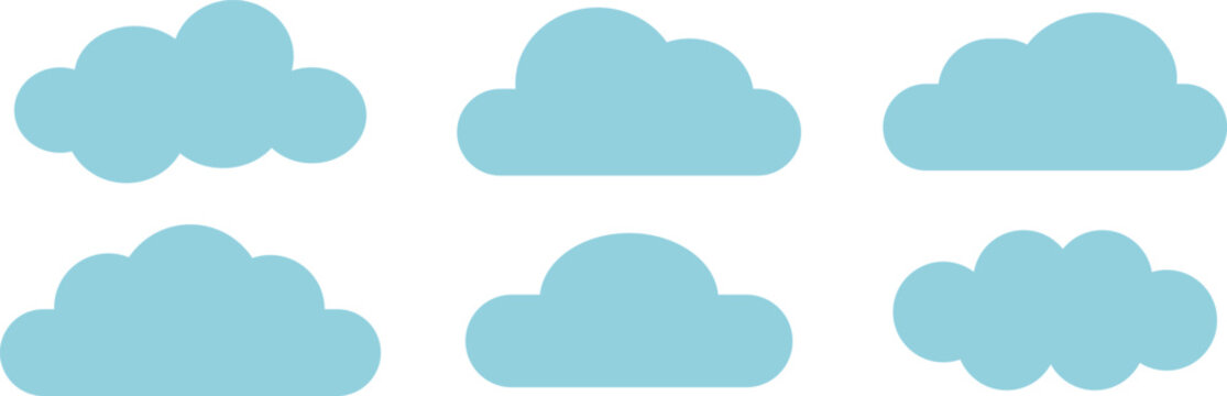 空に浮かぶ雲のアイコンベクターイラスト