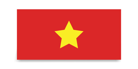 The flag of Vietnam. Flag icon. Standard color. Standard size. A rectangular flag. Computer illustration. Digital illustration. Vector illustration.
