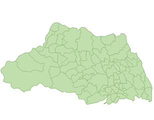 Obraz premium 埼玉県 地図 黄緑 イラスト