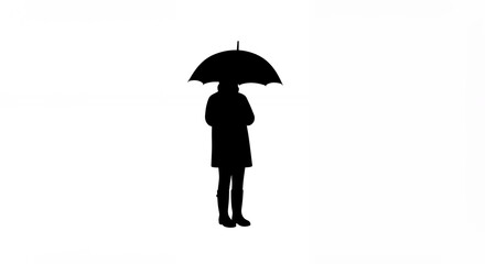 Silhouette of person with umbrella