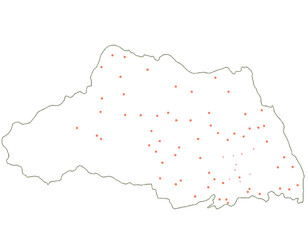 埼玉県　地図　白　斑点　イラスト
