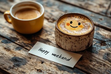 Morning coffee, happy weekend note